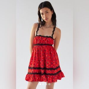 NWT Urban Outfitters Eliana Strappy-Back Floral Babydoll Dress, Size XS